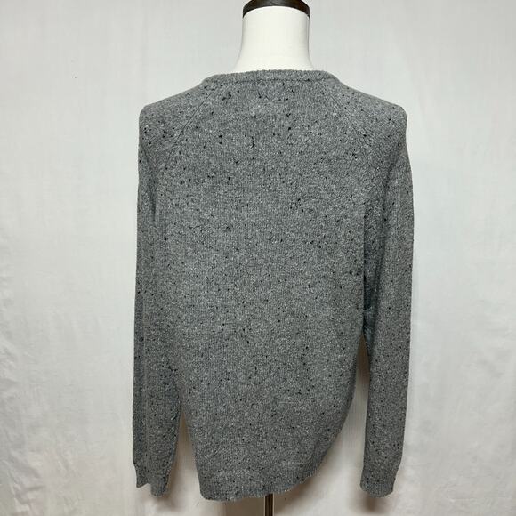 American Eagle Sweater Mens XL Gray Black Speckled Silk Wool Blend Crew Neck NWT - Picture 4 of 12